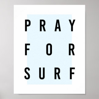 Beten Sie die Surfbox Blue Poster