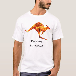 Beten Sie für Australien Kangaroo Flamme Brush Brä T-Shirt