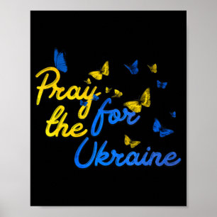Beten Sie für die Ukraine Schmetterling Ukraine st Poster