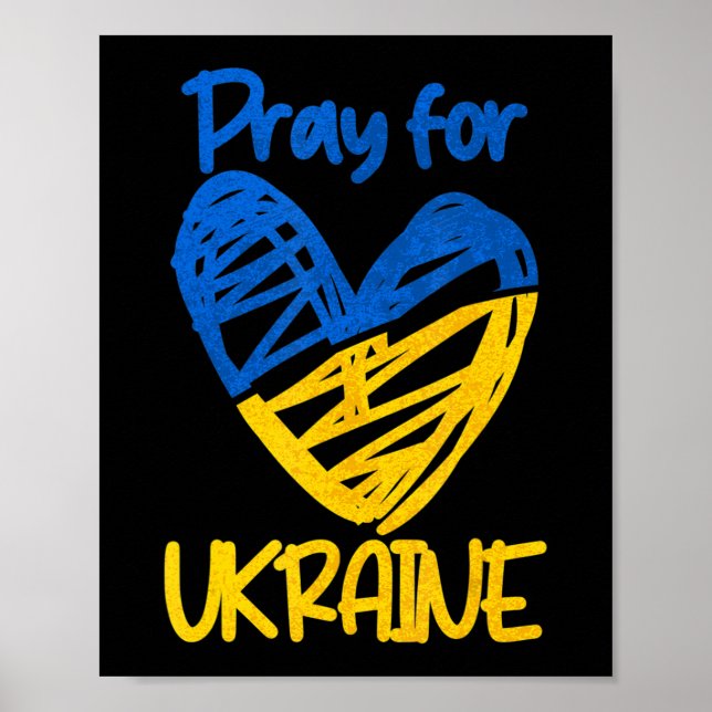 Beten Sie für die Ukraine stehen mit Unterstützung Poster (Vorne)