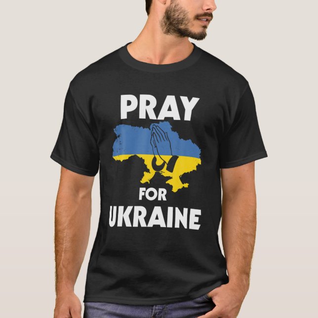 Beten Sie für die Ukraine Ukrainer Ukrainisch Slaw T-Shirt (Vorderseite)