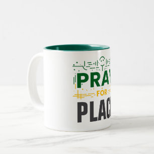 Beten Sie für Mitgefühl Zweifarbige Tasse