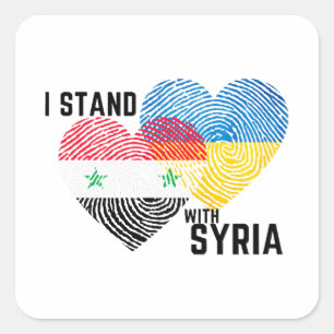 Beten Sie für Syrien Quadratischer Aufkleber