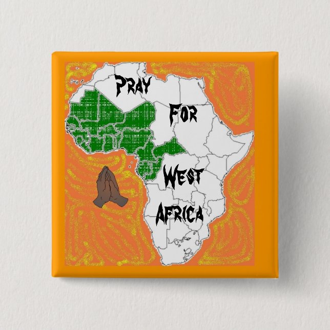 Beten Sie für Westafrika Button (Vorderseite)