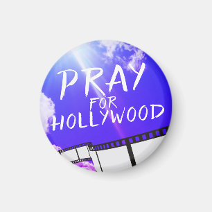 Beten Sie Hollywood in Sky Lila Magnet