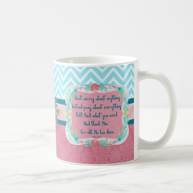 Beten Sie über alles Dana-Tasse Kaffeetasse (Rechts)