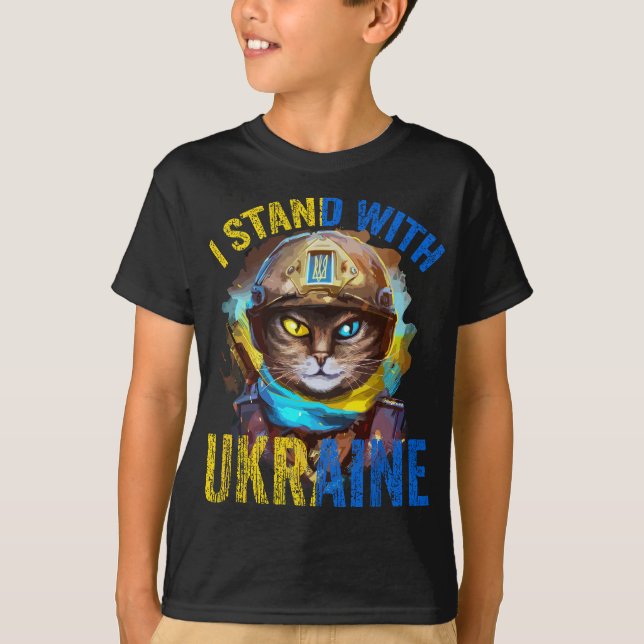 Beten Sie um Unterstützung für den ukrainischen Ca T-Shirt (Vorderseite)