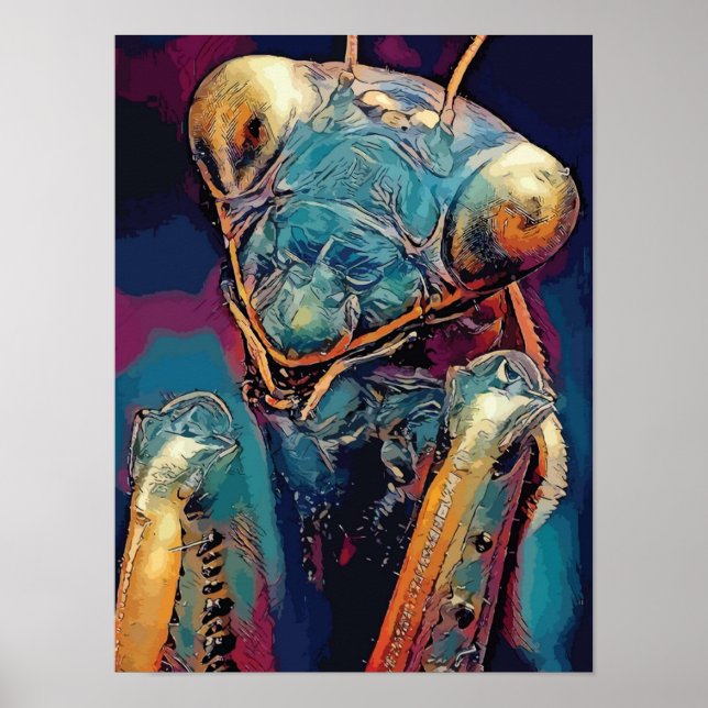 Beten von Mantis mantisinsekten AugenMantis Orchid Poster (Vorne)