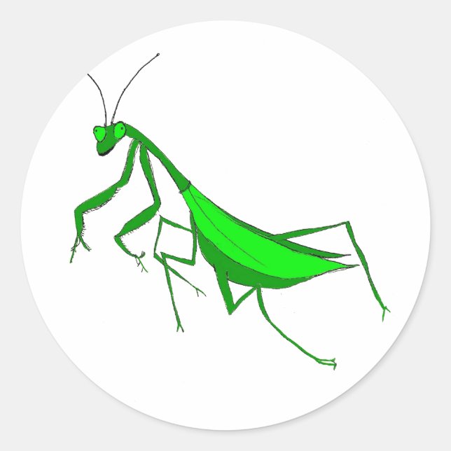 Beten von Mantis Round Stickers (Vorderseite)