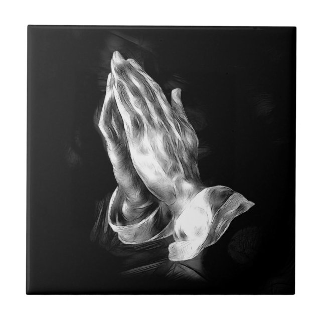 Betende Hände Fliese (Vorderseite)