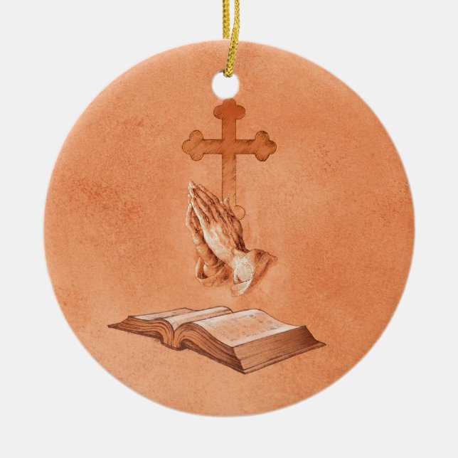 Betende Hände Keramik Ornament (Vorne)