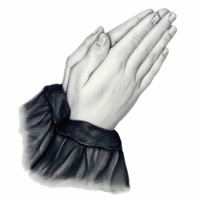 Betende HandFoto-Skulptur Freistehende Fotoskulptur (Vorne)