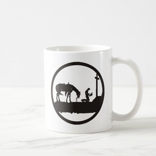 betender Cowboy Kaffeetasse (Rechts)