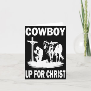 Betender Cowboy kniend Kreuz Western Cowboy hoch Karte