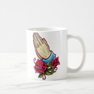 Betender HandRosen-Entwurf Tasse