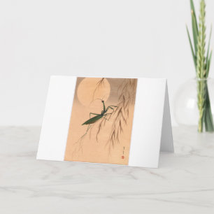 Betender Mantis und die Mond-japanischen Kunst C. Karte