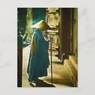 Betender Priester im alten Japan Vintage-Magie-Lat Postkarte