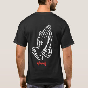 Betendes Handschwarzes T-Shirt