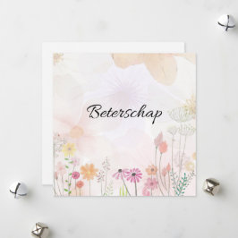 Beterschapskaart met bloemen (vierkant) feiertagskarte