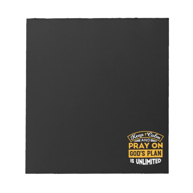 Betet und vertraue Gottes unbegrenzten Plan auf de Notizblock (Vorderseite)