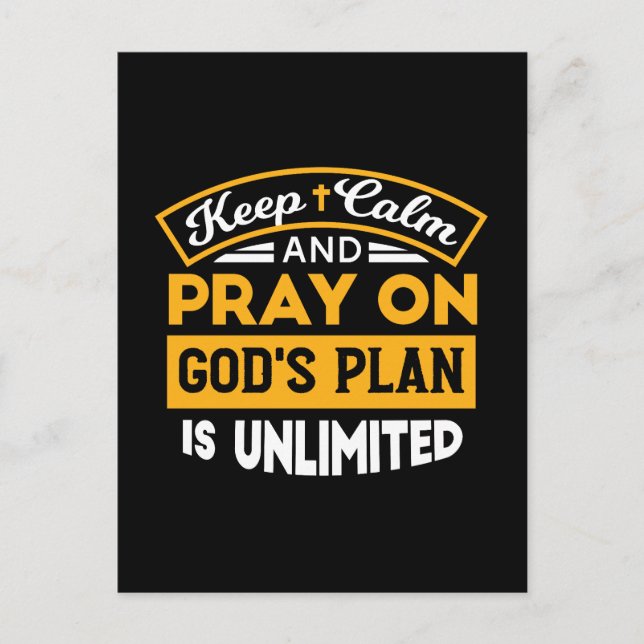 Betet und vertraue Gottes unbegrenzten Plan auf de Postkarte (Vorderseite)