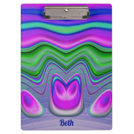 BETH ~ 3D! Rosa, Lila, grün, blau Klemmbrett