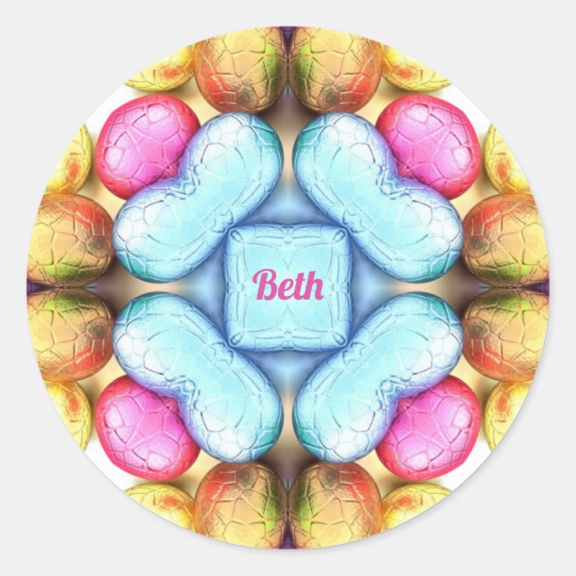 BETH EASTER ~ WOW! Hübsche Eier zu Ostern Runder Aufkleber (Vorderseite)
