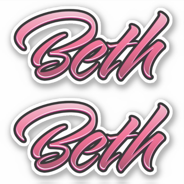 Beth faded pink Aufkleber Sticker Stickerset (Vorderseite)