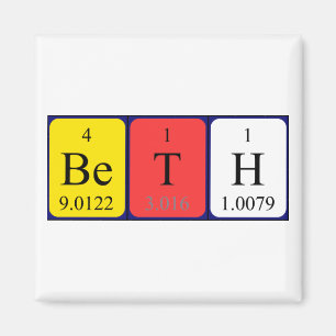 Beth Periodensystem-Namenmagnet Magnet