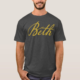 Beth Typografie Gold Script T-Shirt