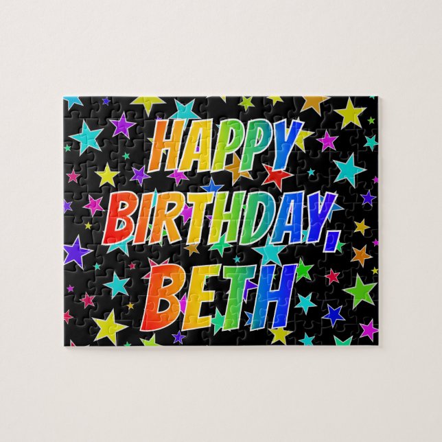 "BETH" Vorname, Spaß "GLÜCKLICHER GEBURTSTAG" Puzzle (Horizontal)