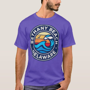 Bethany Beach Delaware DE Vintag Nautical Waves D T-Shirt