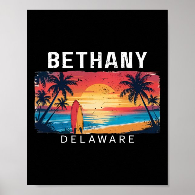 Bethany Beach Delaware Männer Frauen Surfen  Poster (Vorne)