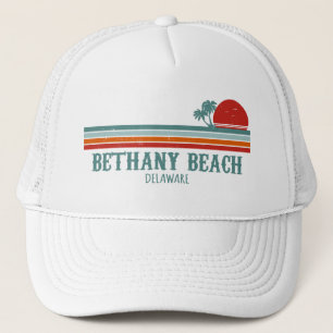 Bethany Beach Delaware Palmen Retro Sonnenuntergan Truckerkappe