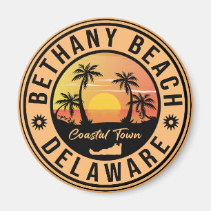 Bethany Beach Delaware Palmen Tree Retro Sunset 80 Magnet