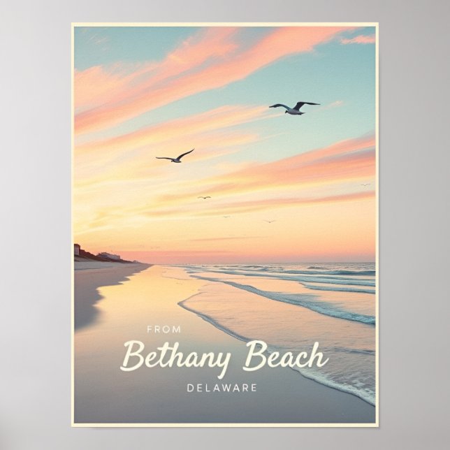 Bethany Beach, Delaware – Ruhige Strandschaften Poster (Vorne)