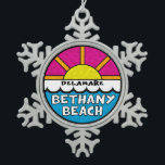 Bethany Beach Delaware Schneeflocken Zinn-Ornament<br><div class="desc">Bethany Beach Delaware</div>
