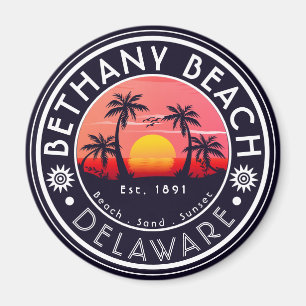 Bethany Beach Delaware Sunset Beach Palm Tree 80er Magnet