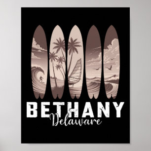 Bethany Beach Delaware Surfbrett Männer Frauen Sur Poster
