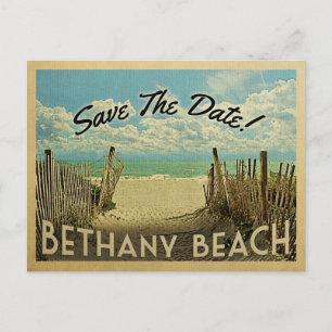 Bethany Beach Save The Date Vintage Strand Nautica Ankündigungspostkarte