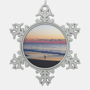Bethany Beach Sunrise I Schneeflocken Zinn-Ornament