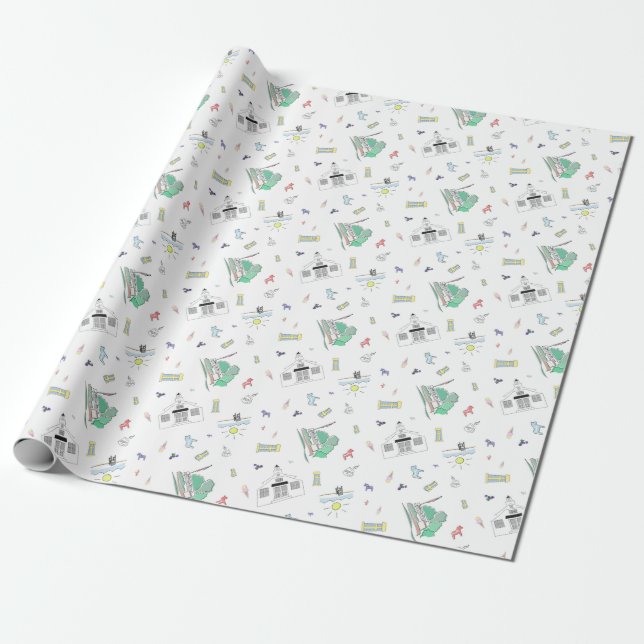 Bethany Beach Wrapping Paper Geschenkpapier (Ungerollt)