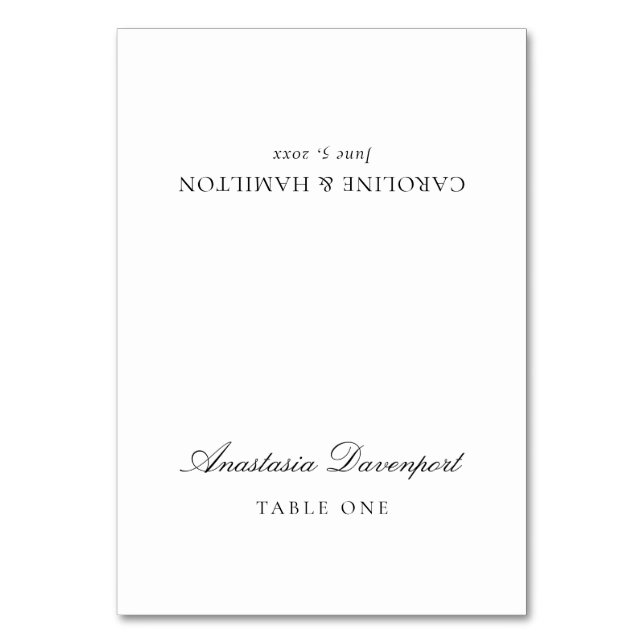 Bethany Miller Platzkarte Tischnummer (Vorderseite)