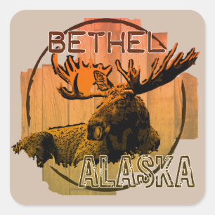 Bethel Alaska Orangensaftkleber Quadratischer Aufkleber
