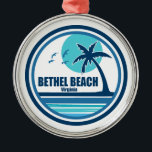 Bethel Beach Virginia Palm Tree Birds Ornament Aus Metall<br><div class="desc">Bethel Beach Virginia ist ein sandiger,  südlicher Zeigefinger,  der die östliche Seite des Winterhafens von der Chesapeake Bay trennt.</div>