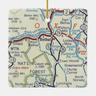 Bethel Maine Vintage Karte Keramikornament