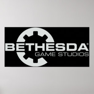 Bethesda Game Studios Logo Grau Poster