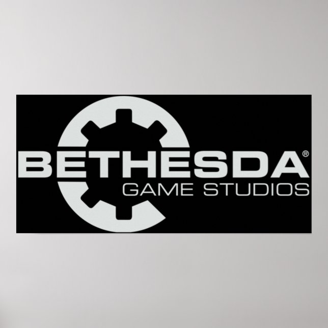 Bethesda Game Studios Logo Grau Poster (Vorne)