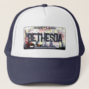 Bethesda Maryland Flaggen-Nummernschild Truckerkappe