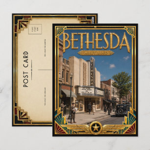 Bethesda Maryland Vintage Art Deco Golden Age Postkarte